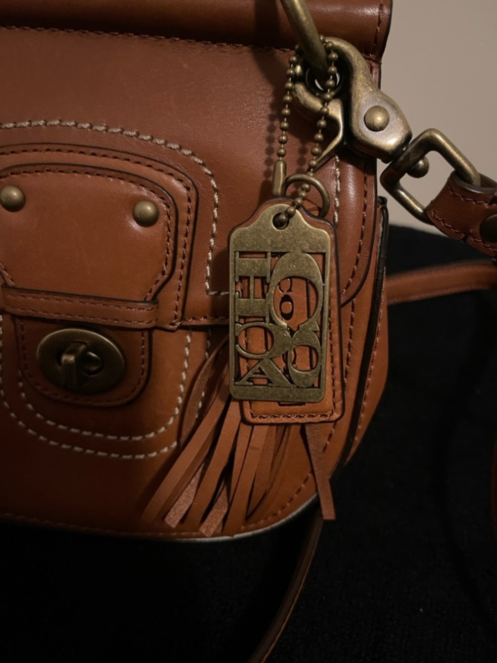 Coach Brown Leather Crossbody with Tassel - Picture 2 of 13